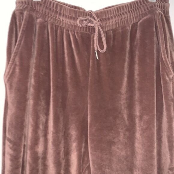 Womens Tan Velour Joggers XL By BBJ Los Angeles With Drawstring Waist & Cuffed A - Picture 3 of 11